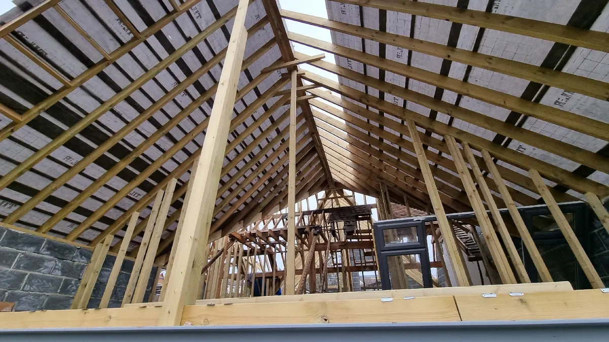 New roof timbers going in during a loft conversion